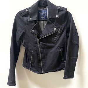 Black Denim Moto Jacket
